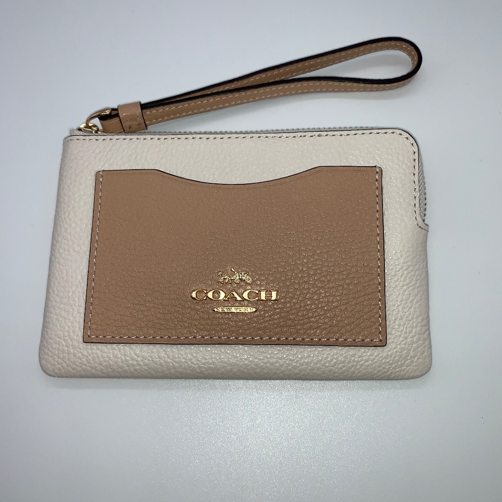 Coach Color Block Corner Zip Wristlet